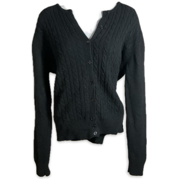 Sweaters - Rare Vintage 80’s Black Angora Cardigan